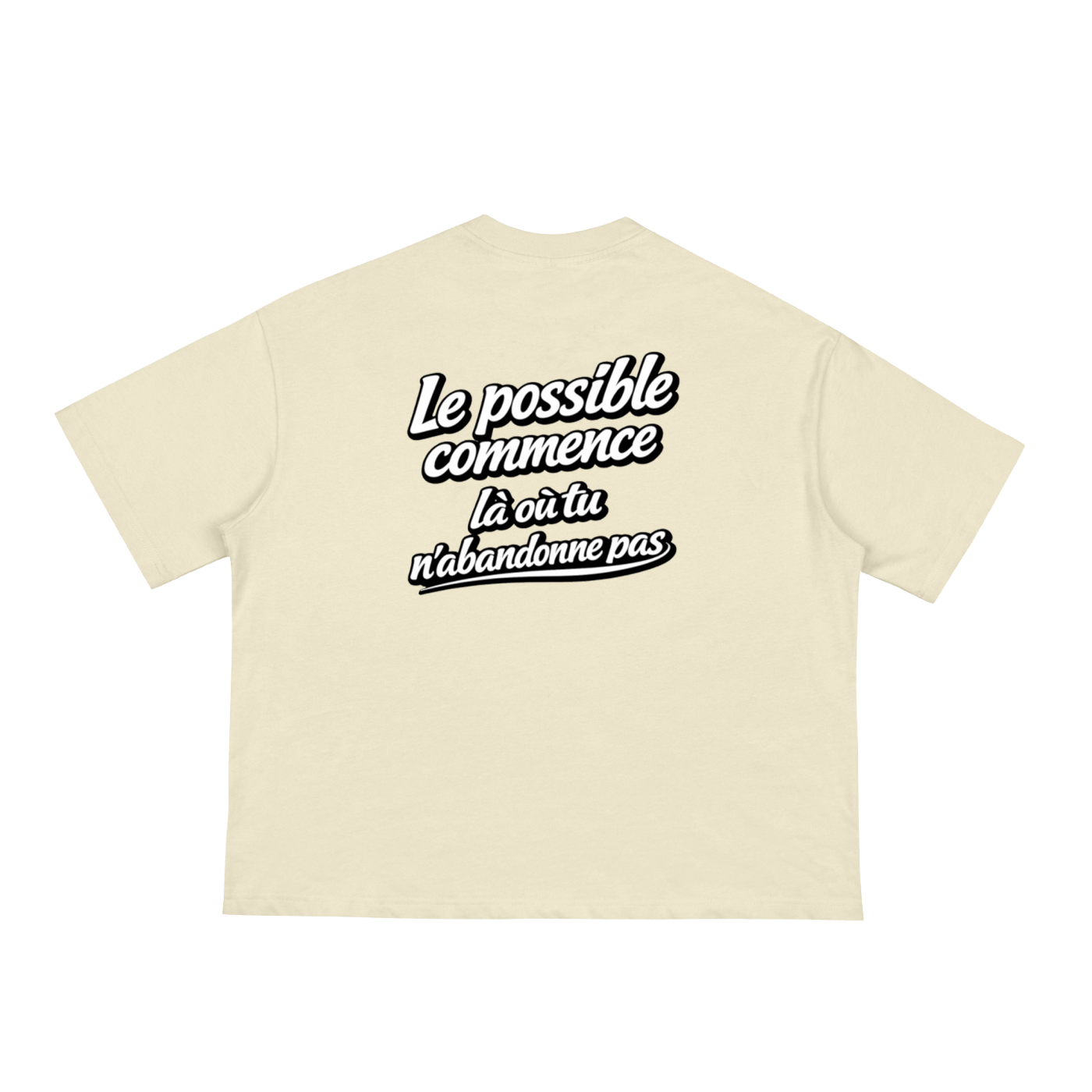 T-shirt Oversized – “Le possible commence là où tu n’abandonnes pas”